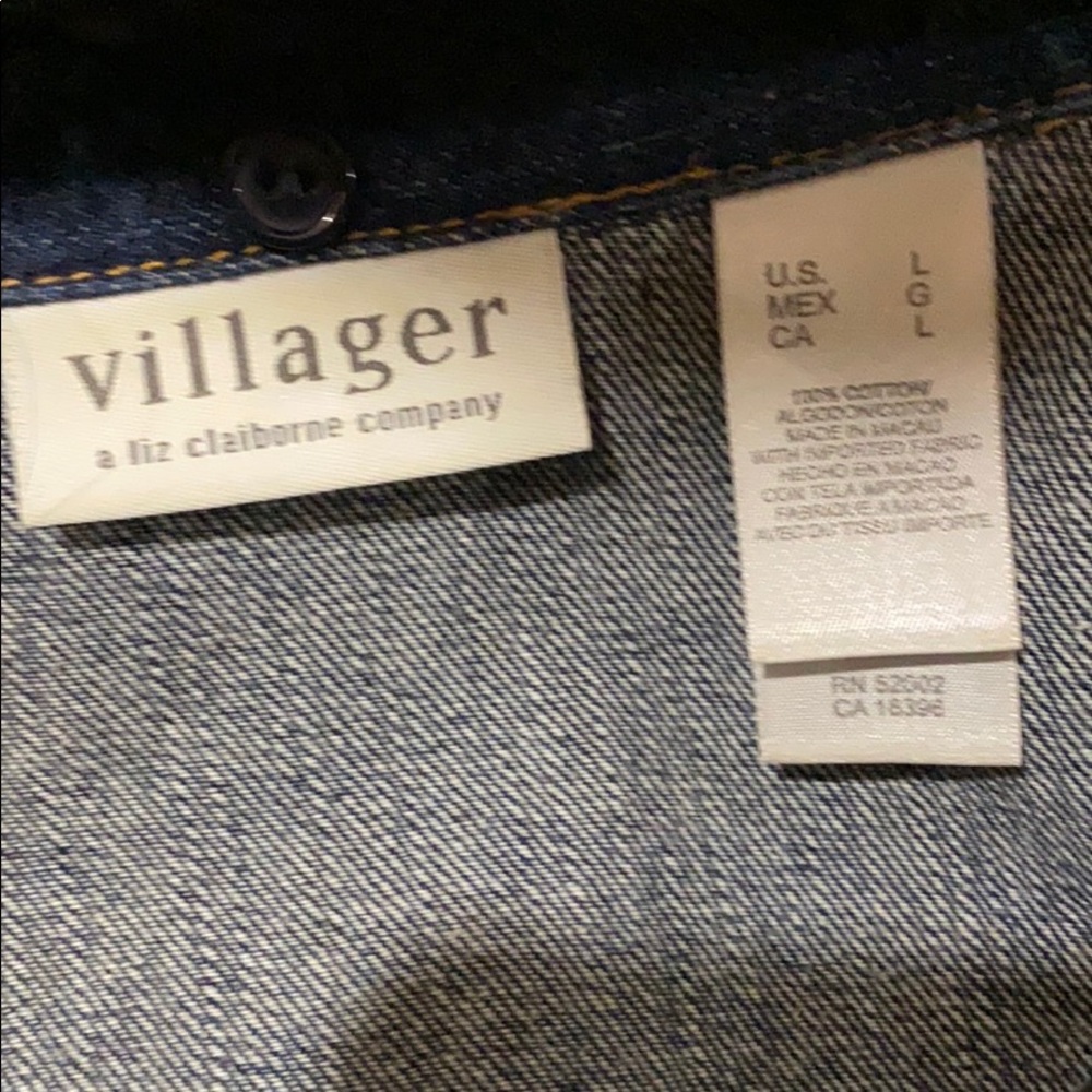 Villager By Liz Claiborne Denim Jacket L - Picture 5 of 7